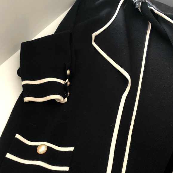 Talbots Classic Black and Cream Knit Top - Picture 5 of 5